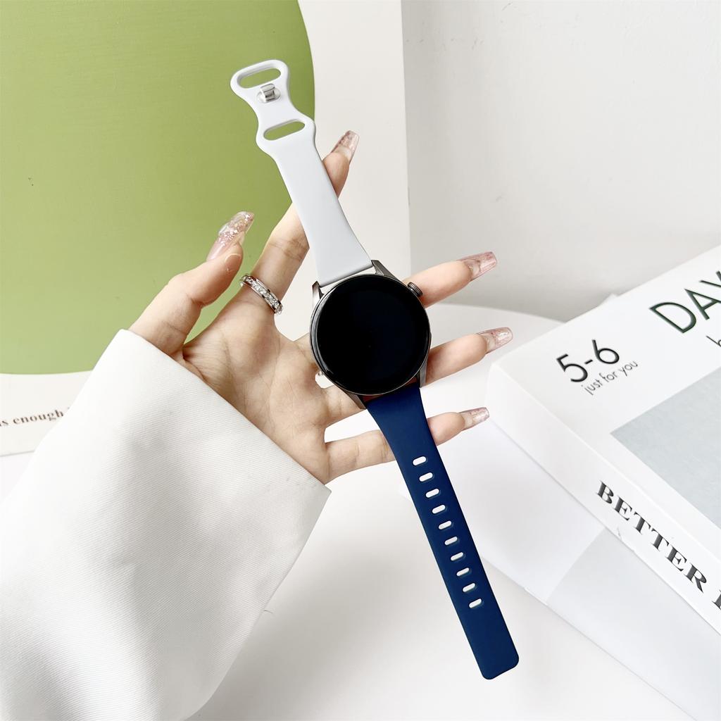 20 22mm Watch Strap for Samsung Galaxy Watch 6/5/4 40 44/Watch 5 Pro 45/Watch 6/4 Classic 43 47mm Soft Slim Silicone Band Correa