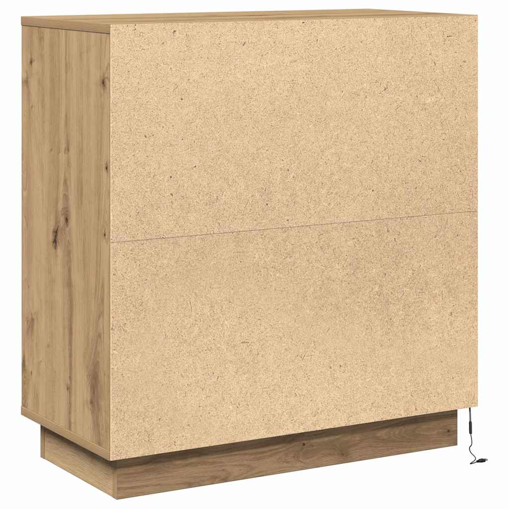 LED Sideboard in Artisan Oak Finish 71 x 34.5 x 75 cm