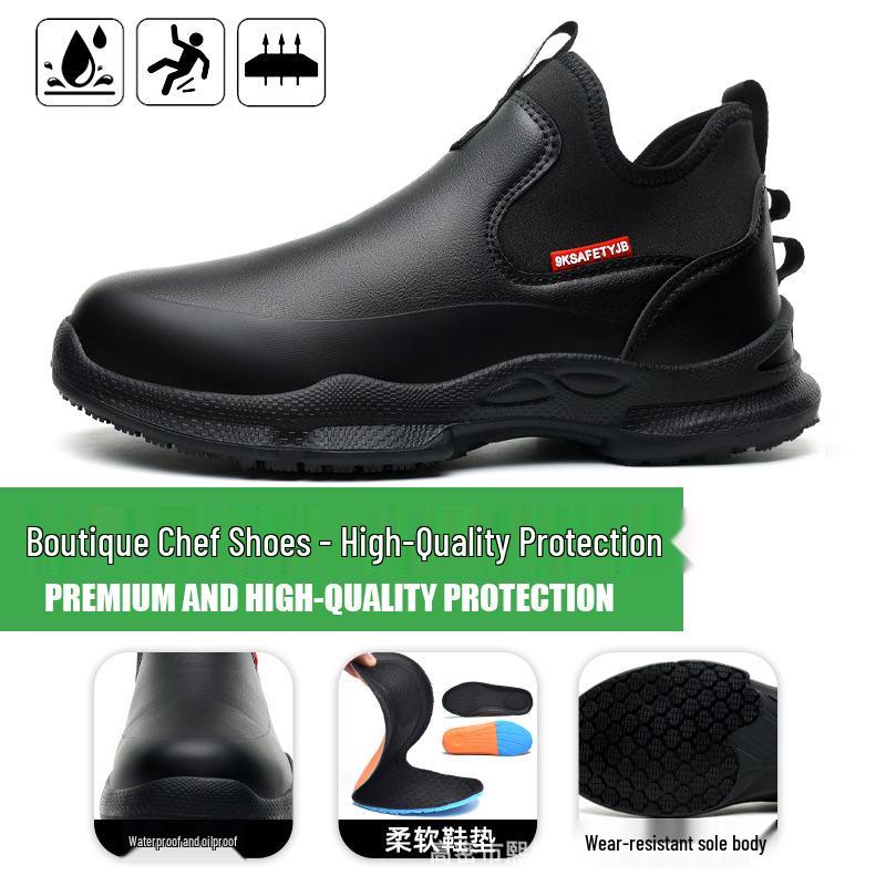Non-Slip Wear-Resistant High-Top Chef Shoes for Long Standing Comfort and Protection