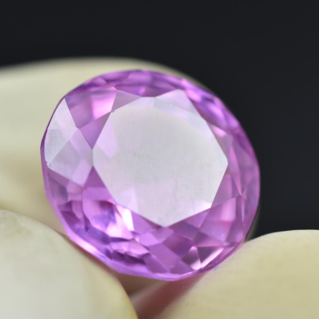 Natural Pink Sapphire Loose Gemstone Round Cut 6.15 ct September Birthstone for Gem Collections