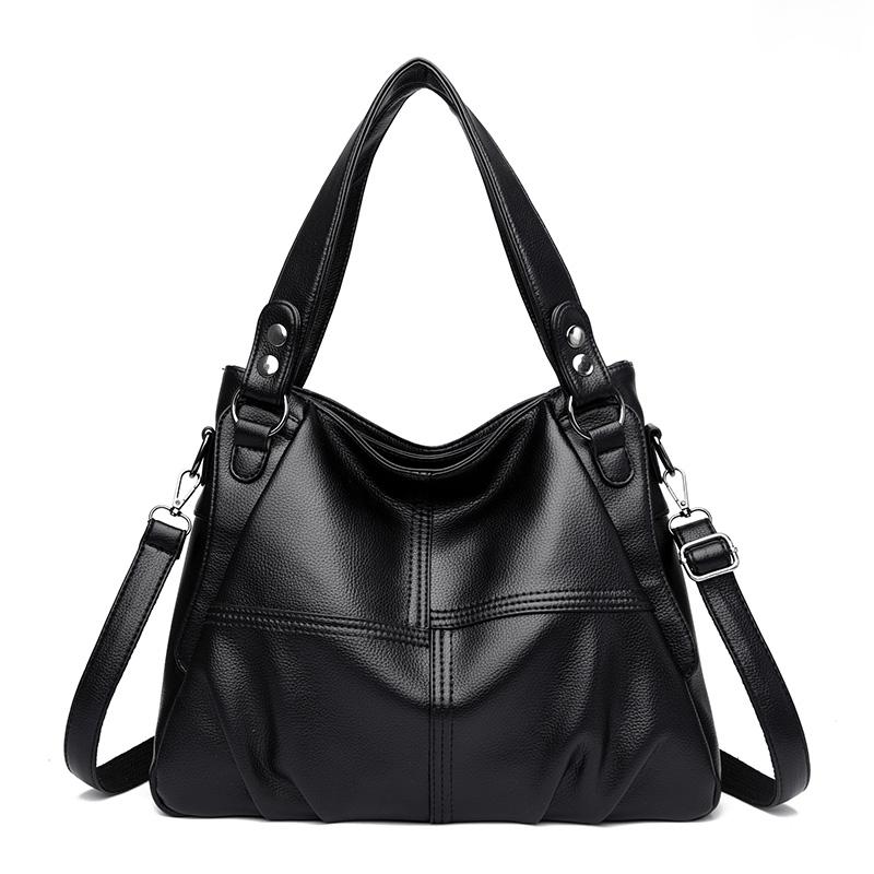 High Quality Soft Leather Handbags for Women 2023 Vintage Women's Shoulder Messenger Bag Luxury Large Capacity Female Sac A Main