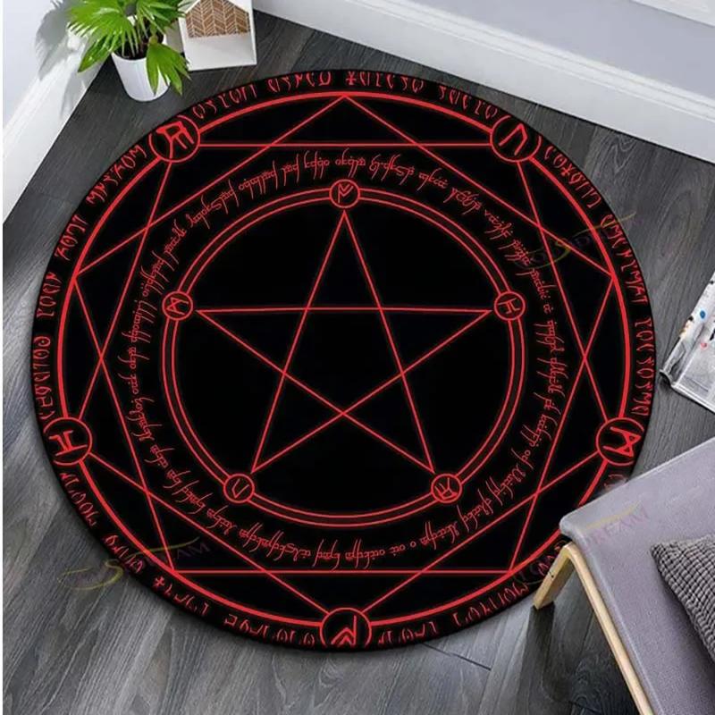 

Cartoon Magic Circle, Celestial Star Pattern, Dark Series Theme, Home Decorative Round Carpet, Game Room Floor Mat 60cmx60cm