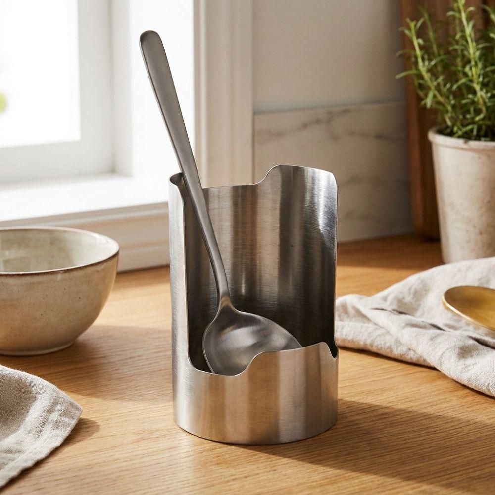 Stable Spoon Holder Tray Stainless Steel Spatula Holder Pot Lid Storage Rack  Dinning Table