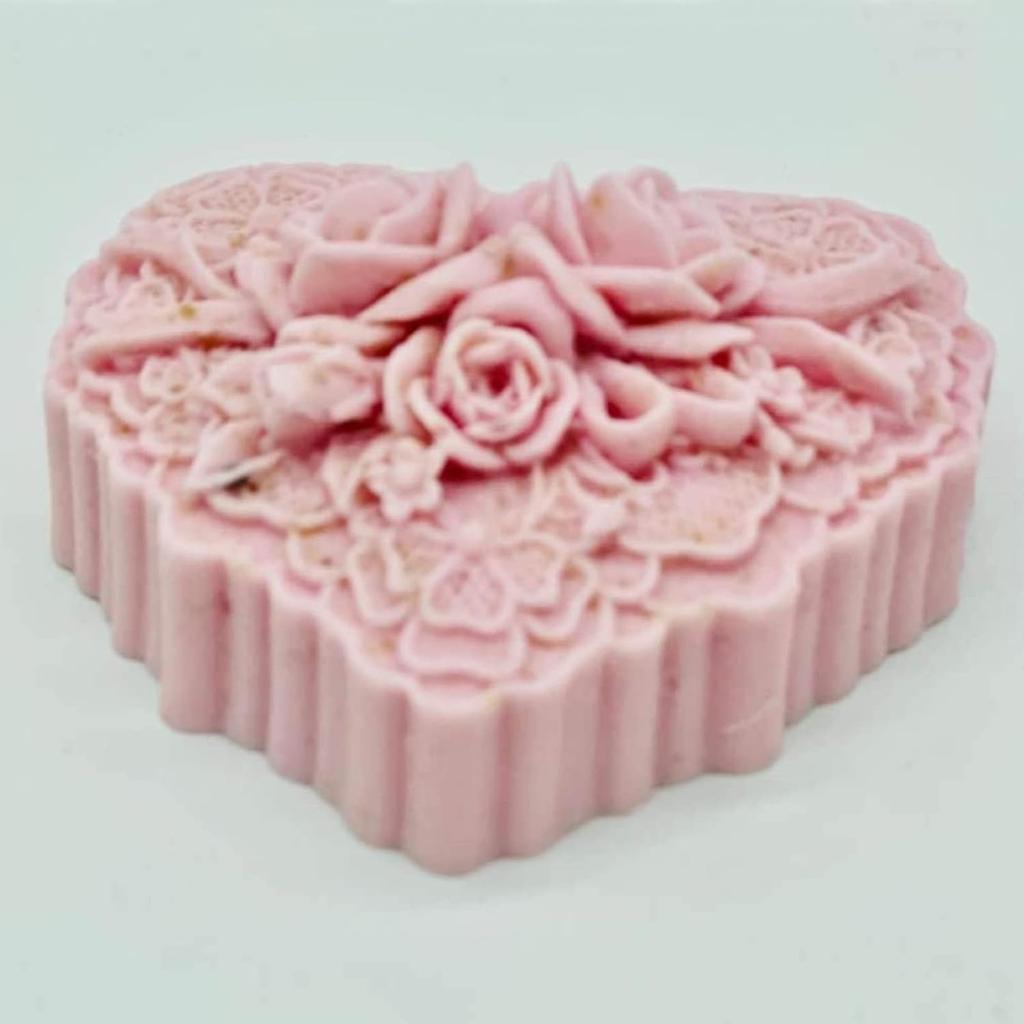 Beautiful Flower Delicate Floral Heart Silicone Soap Molds for Soap Making, Craft DIY Handmade Chocolate Candy Cake Mold