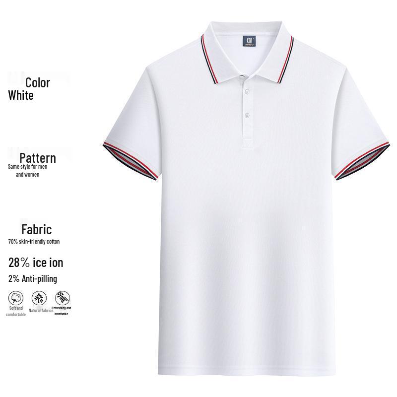 Koszulka polo z jedwabiu lodowego z haftowanym logo - Mundurek roboczy z krótkim rękawem