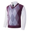 Men's V-Neck Knit Vest - Autumn/Winter Style, Sleeveless Casual Pullover for Middle-Aged and Young Adults