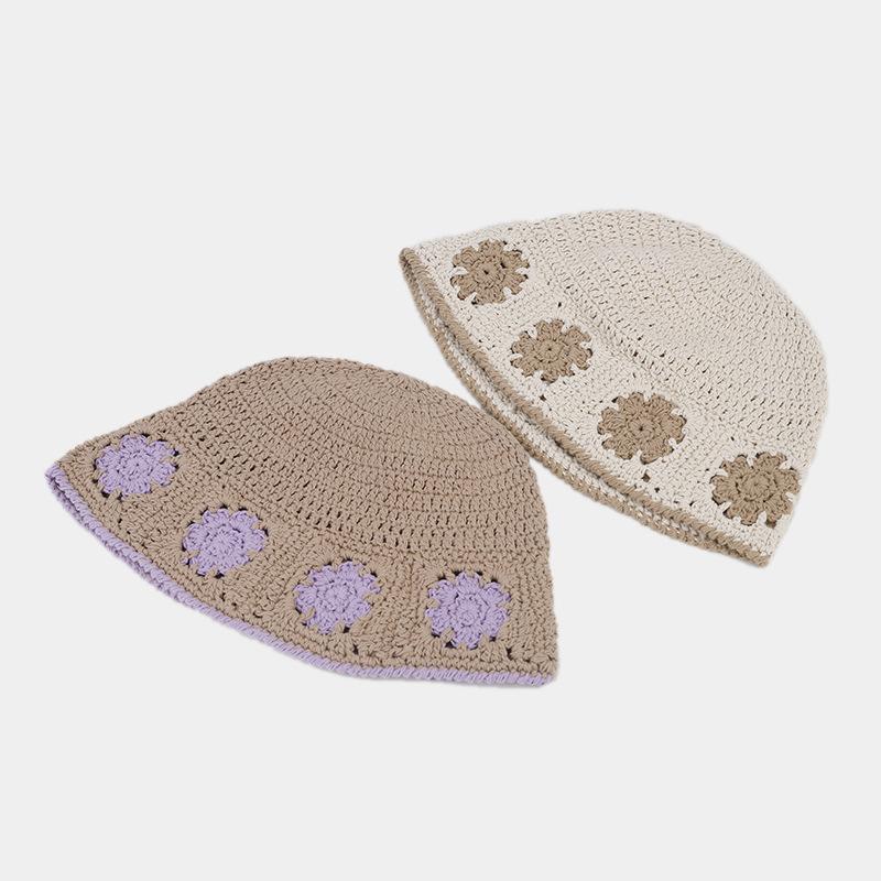 Hollow Floral Crochet Bucket Hat - Handmade Vacation Sun Hat Versatile & Artistic Design for Women Crochet Cap