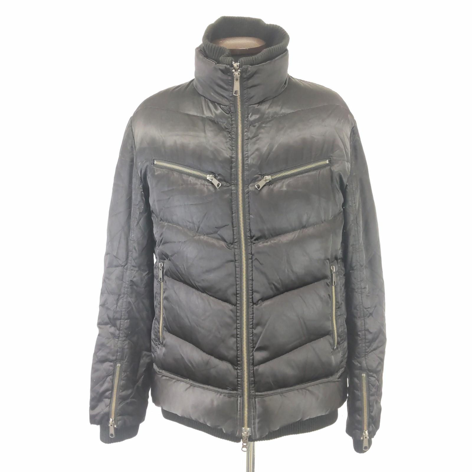 

MORGAN HOMME Down Jacket [Men LL/Black] Double Zip Blouson(USED)