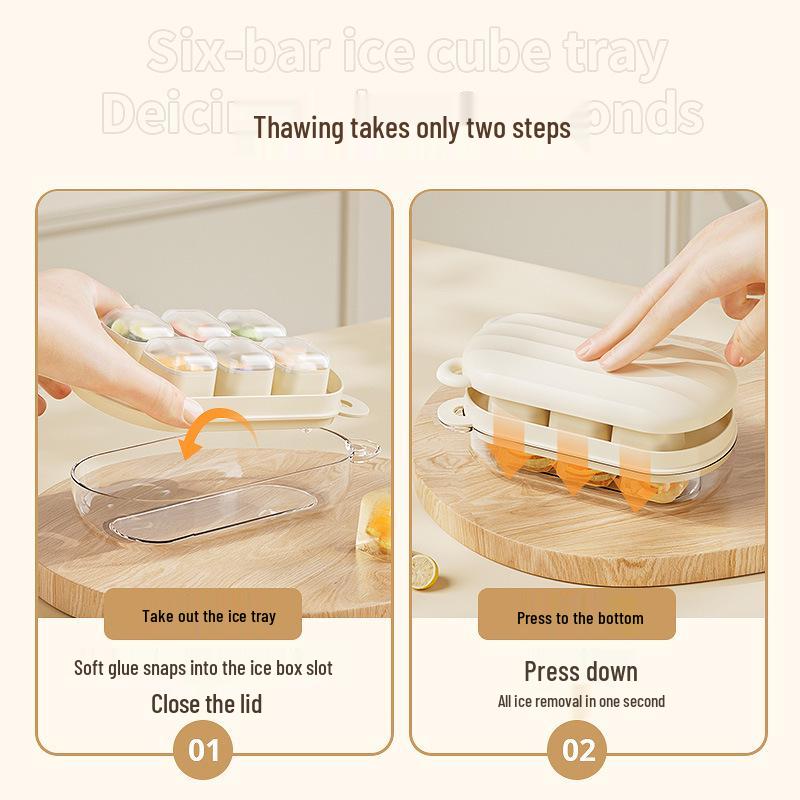 Cartoon Ice Cube Tray Mold for Baby Food with Lid - Food Grade Freezer Compartment for Homemade Frozen Treats