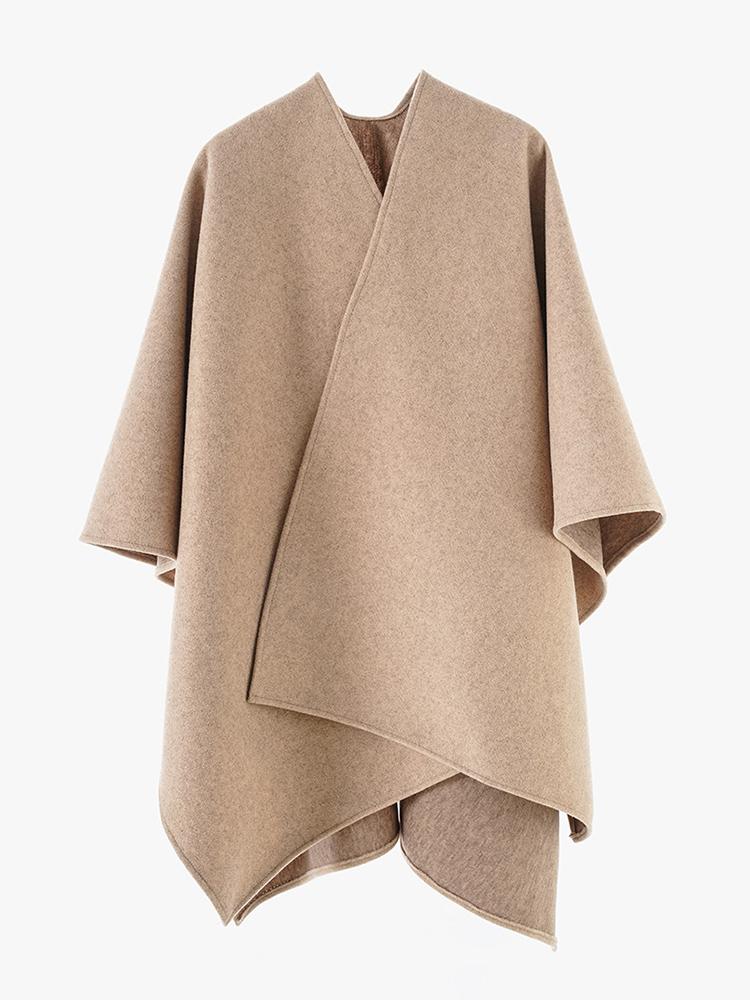 Elegante Signora Semplice Lana Donna Sciarpa Liscia Poncho Invernale Caldo Donna Mantello Per Donna Pashmina Spesso Coperta Sciarpa Cappotto Moda Nuovo
