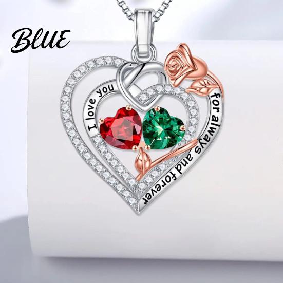 Handmade Necklace I Love You Forever Heart for Women Cubic