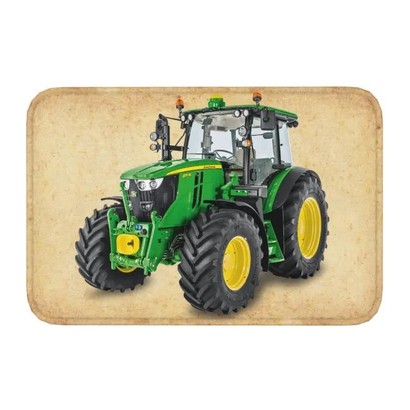 Funny Tractor Design Doormat Non-Slip Backing for Kitchen Bathroom Balcony Entryway Rug Carpet Floor Mat Decor