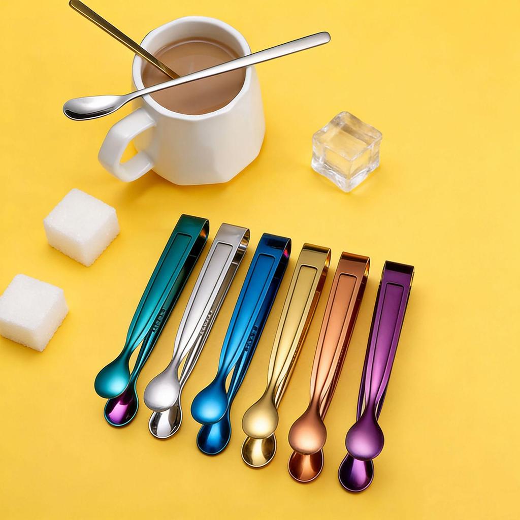 Multi-functional 304 Stainless Steel Ice & Sugar Cube Tongs