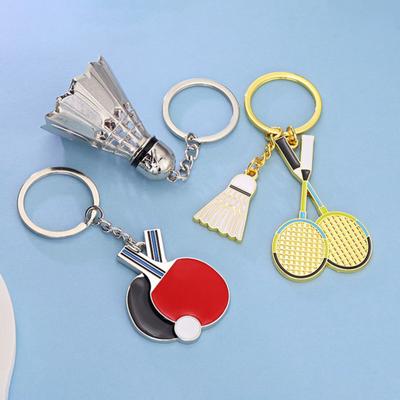 Llavero Colgante Metal Ligero Llavero Deportivo Bádminton Tenis de Mesa Squash Raqueta Encanto Portallaves