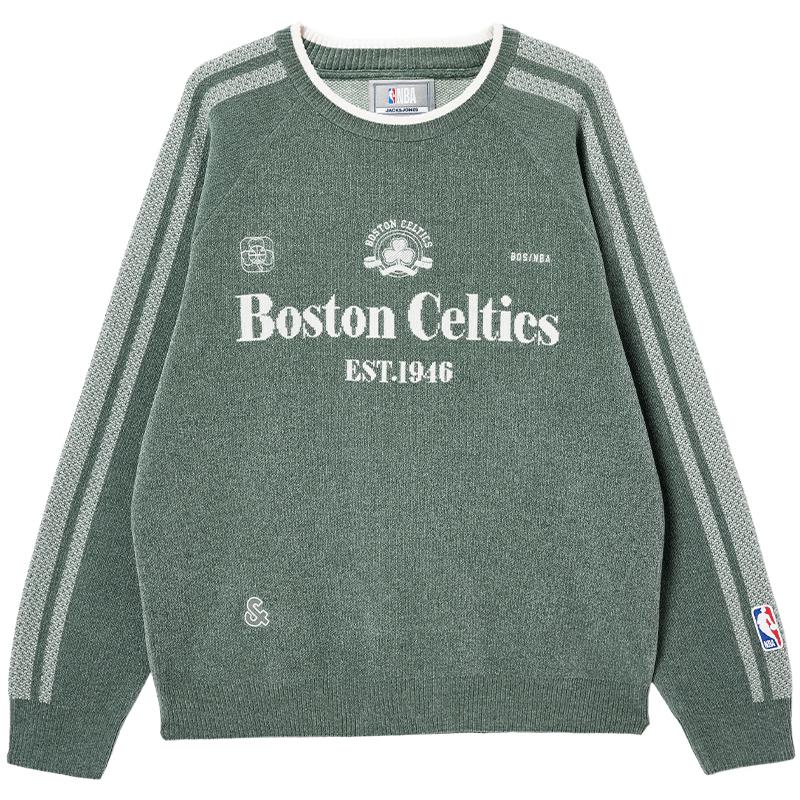 Мужской вязаный свитер с круглым вырезом Jack & Jones NBA Celtics XS