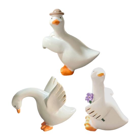 1/3 Stück Entenanhänger zum Aufhängen über Blumentöpfen Harzskulptur Outdoor Indoor Figur Bauernhaus Terrasse Balkon Dekoration
