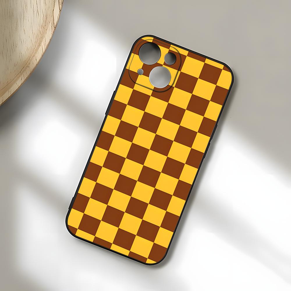 C-Checkerboard Phone Case For IPhone 17 Pro Max 15 Pro 16 14 Plus 12 13 Mini 11 Pro Shockproof Soft Cover
