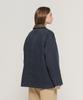 Cargobros For Woman Contrast Collar Pocket Work Denim Jacket (Dark Blue)