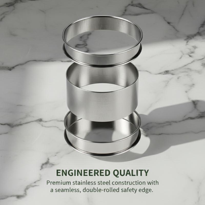 Hot Muffin Tart Rings Double Rolled Tart Ring Stainless Steel Muffin Rings Metal Round Ring Mold For Food Making Bakeware