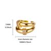 Zircon Double Round Rings For Women Gold Stainless Steel Geometric Adjustable Finger Rings Wedding Couple Jewelry Gifts