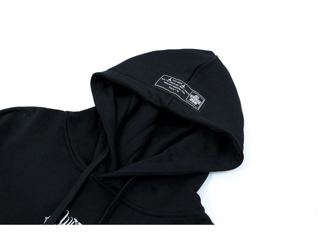 Chicano Lockere Passform Schwer Bestickter Floraler Frottee-Hoodie für Herbst & Winter