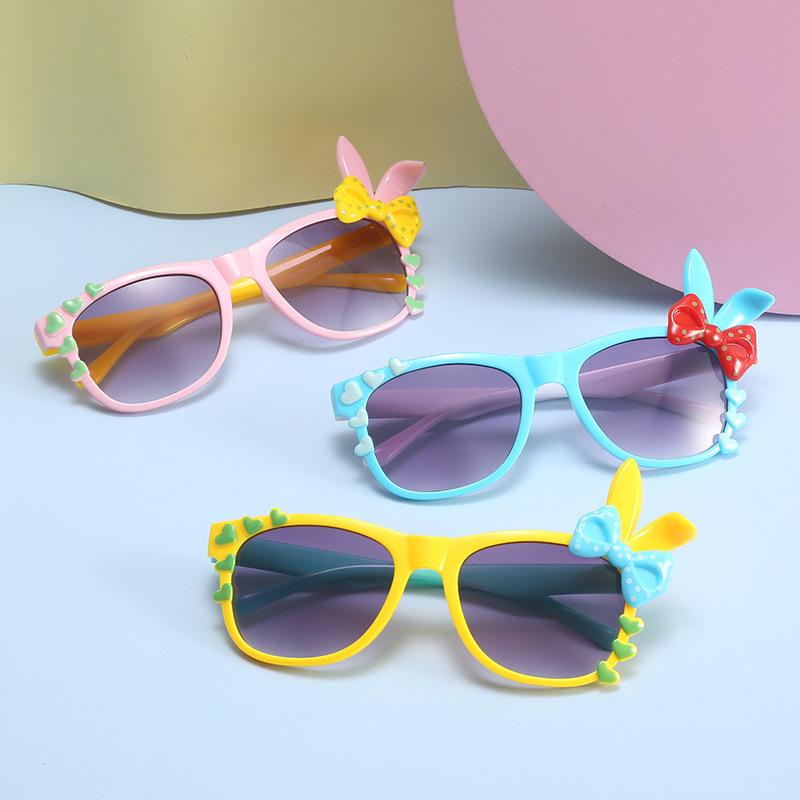 Cartoon Bunny Rabbit Ears Kids Sunglasses Adjustable Unisex Infant Toddler Glasses UV400 Protection Cute Decor Eyewear