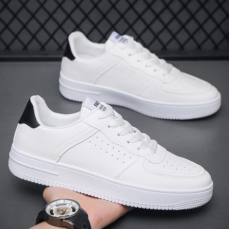 

Plus Size White Shoes Unisex Leather Waterproof Casual Snea 44