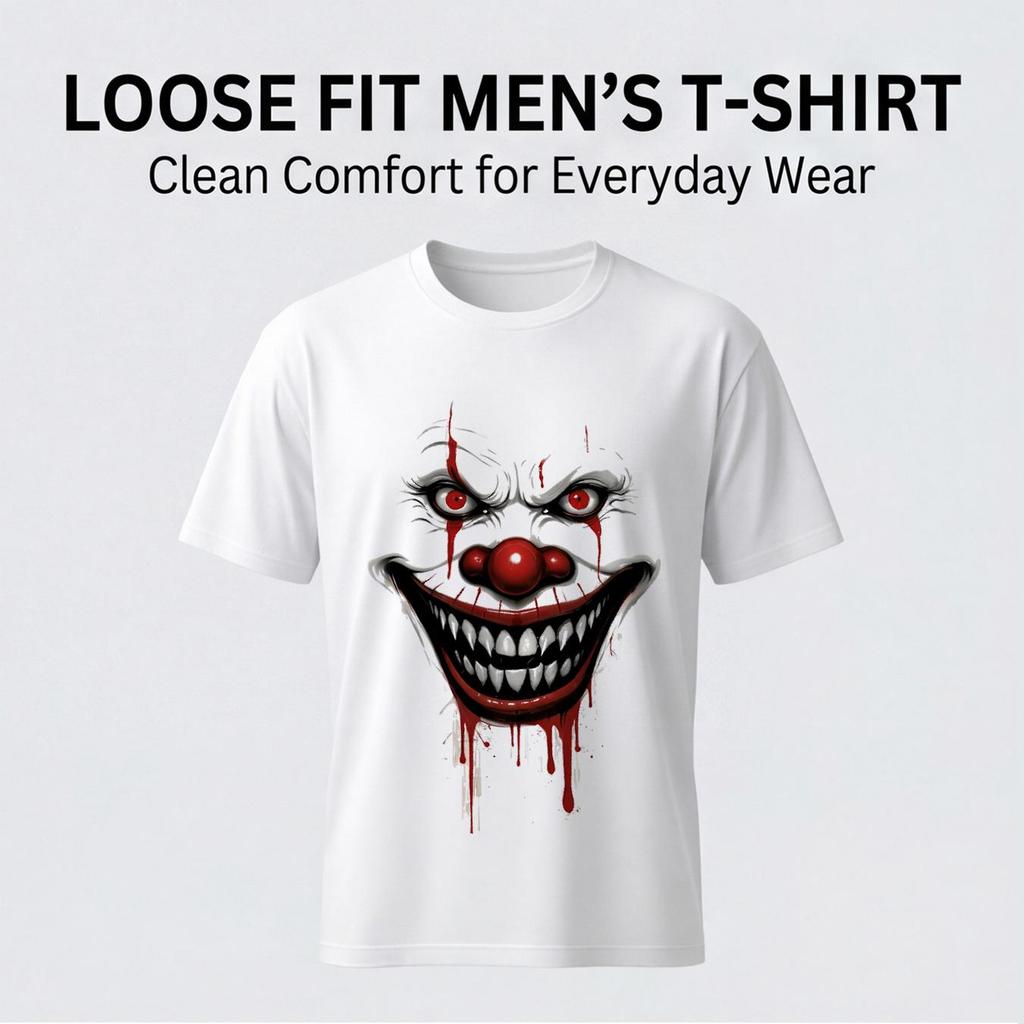 Stylish Retro Clown Pattern 3D All Over Print Men's Crew Neck T-Shirt