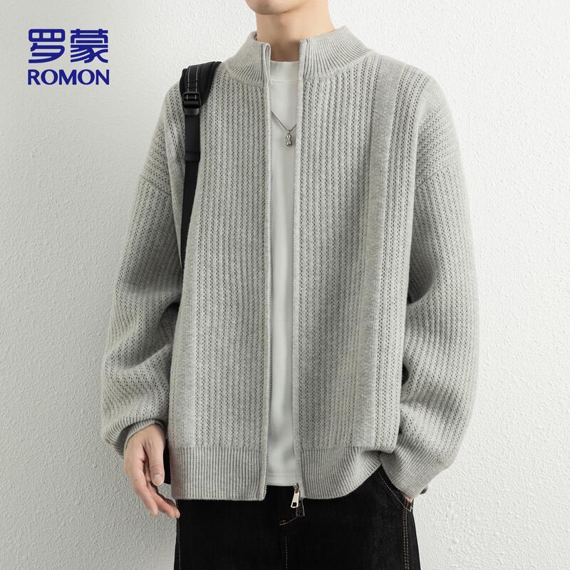 ROMON Men's Stand-up Collar Knitted Cardigan Sweater Model 7029