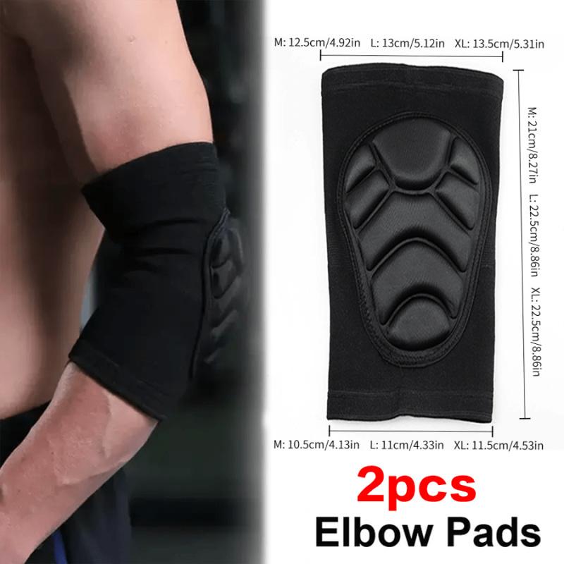 4PCS Knee & Elbow Pads Set for Sports, Thickened EVA Foam, Adjustable Non-Slip Straps, Protective Gear for Volleyball, Basketbal
