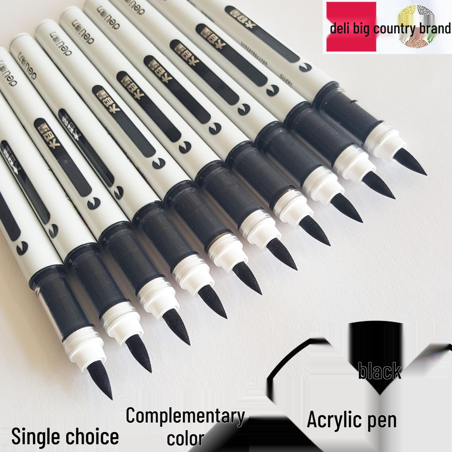 Deli HM119 Мягкая кисть для подкрашивания Акриловый маркер - Граффити Раскрашивающий маркер Большой емкости чёрный