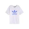 Originals Trefoil Blue Logo Print Short Sleeve T-Shirt Men Tops White DP8570