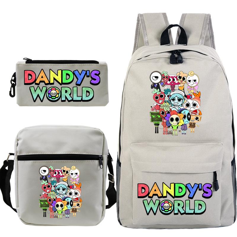 Neue Dandy-Welt Peripherie Druck Schultasche Student Lässige Federtasche Umhängetasche Dreiteiliges Set