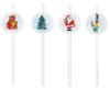 Cardboard Straws - P'TIT CLOWN - P'TIT Clown Re23430 - Pack of 8 - Christmas Illustrations - 20 Cm