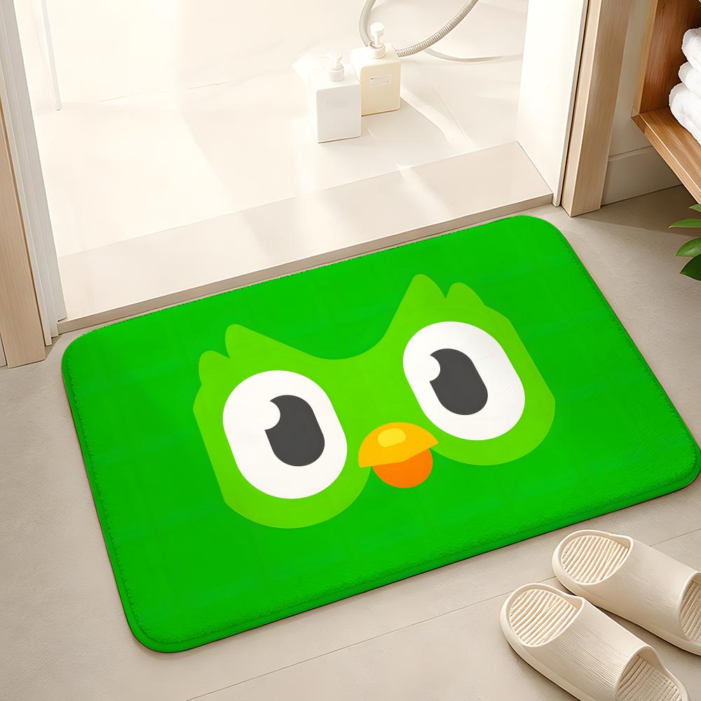 Duolingo Owl Duo 2 Floor Mat Floor Mat Soft Flannel Non-Slip Door  Rug for Living Room