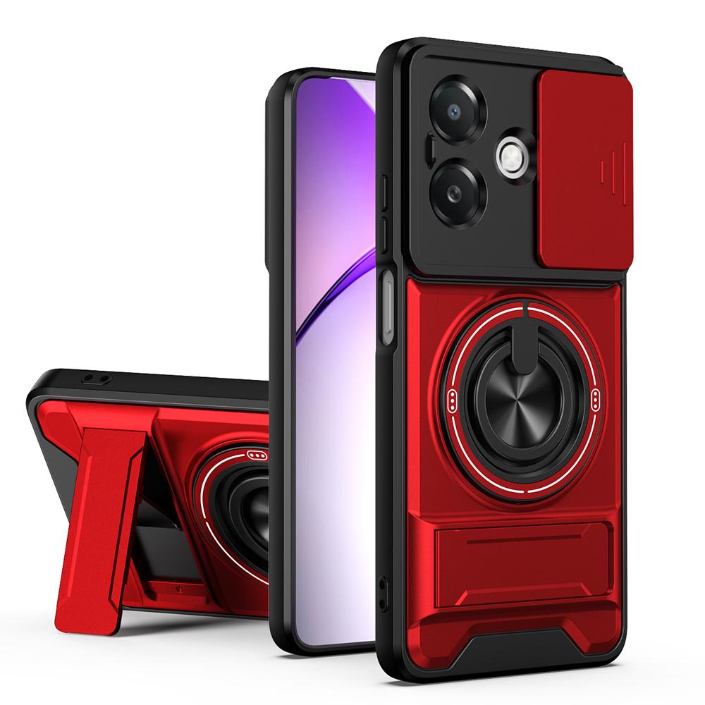 KEYSION Magnetic Phone Case for OPPO A3 A3X 5G A5i Slide Camera Protection Upright Kickstand 360 Ring Shockproof Back Cover