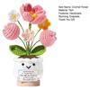 Regalos de Agradecimiento Positivos de Ganchillo Tulipán Flor Silvestre para Mujeres Mamá Amigas Muñeca de Flor en Maceta Hecha a Mano con Tarjeta Regalo de Apoyo Emocional para el Día de la Madre