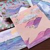 Oil painting greeting card, high-end feeling holiday greeting card, envelope, DIY gift decoration, message card, cardboard