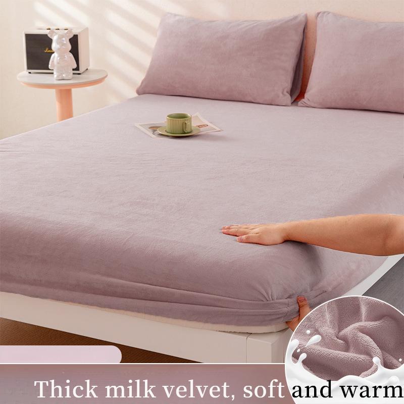 2025 Autumn/Winter New Single Milk Velvet Thickened Bed Sheet, Mattress Protective Cover, Coral Velvet Bed Shee