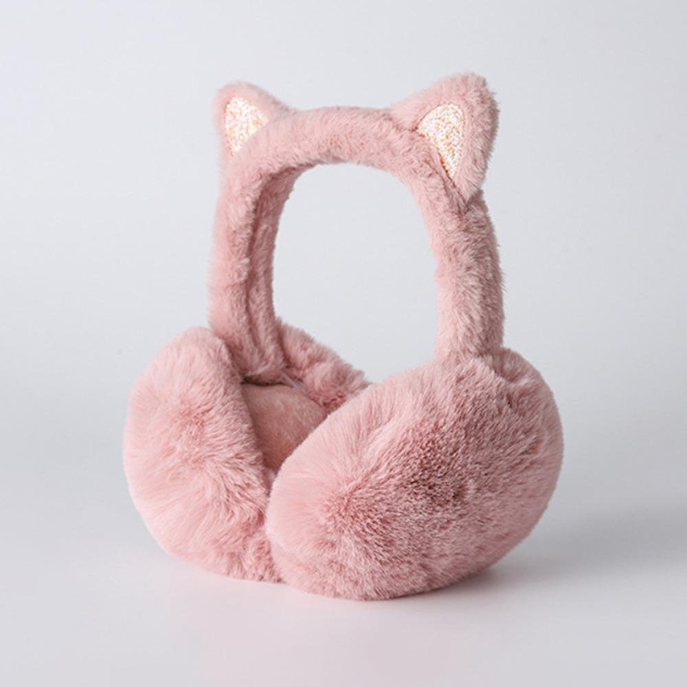 Foldable Faux Fur Ear Warmers Faux Fur Foldable Thermal Earmuffs Cat Ear Earmuffs  Winter Outdoor