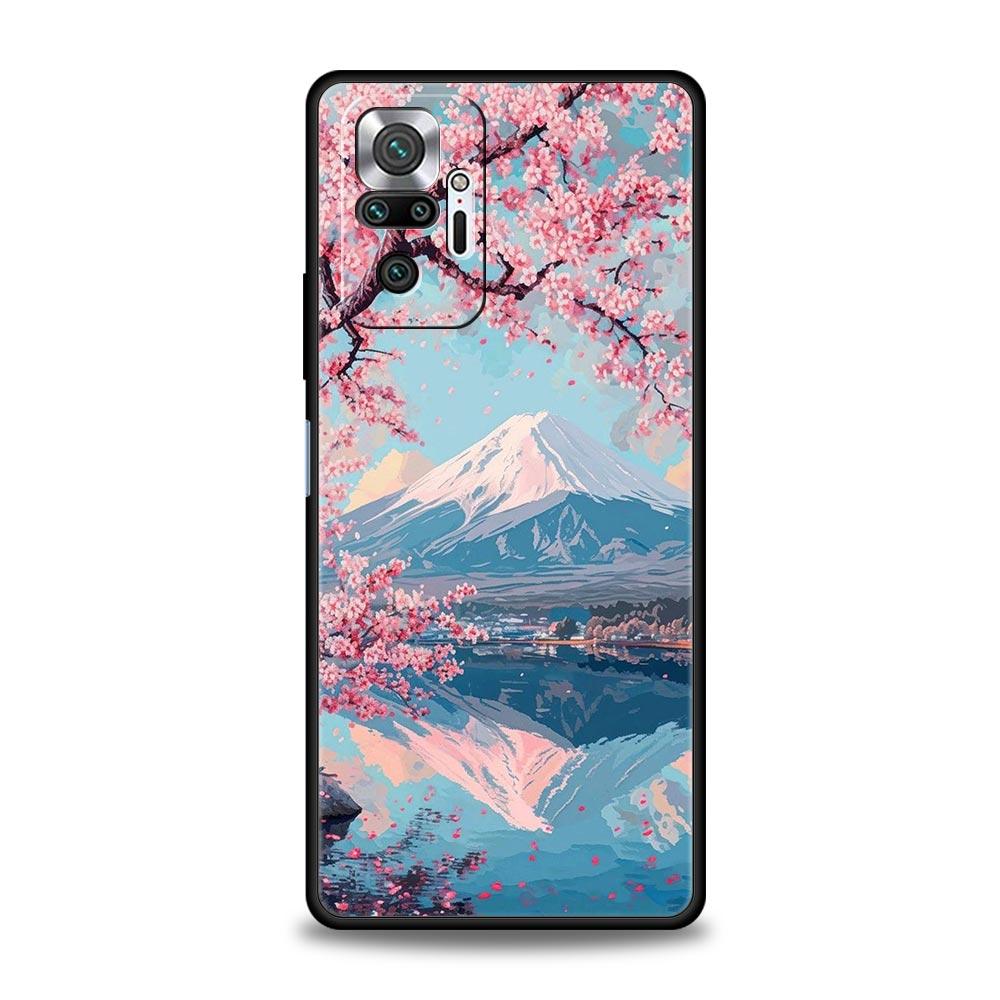 Japan Mount Fuji Painting Cherry Blossom Phone Case For Xiaomi Redmi Note 14 13 5G 10 11 12 Pro Plus 4G 14C 13C 12C 10C Cover
