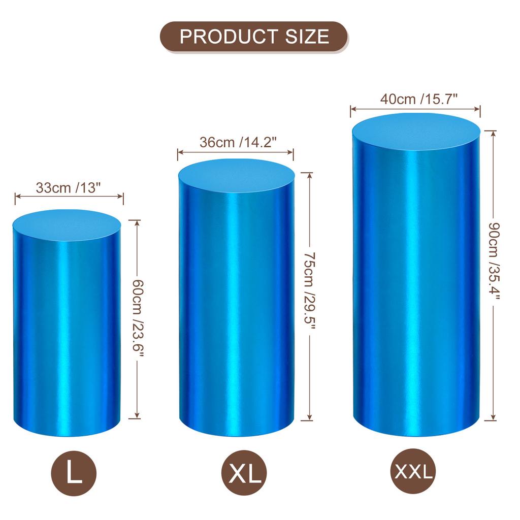 3/5pcs Cylinder Spandex Stand Covers Plinth Stand Cover Foil Fabric Pedestal Column Cylinder Covers for Wedding Birthday