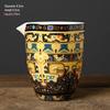 Thangka Jade Sancai Gaiwan Tea Set: High-End Kung Fu Style with Large Hand-Grip Bowl