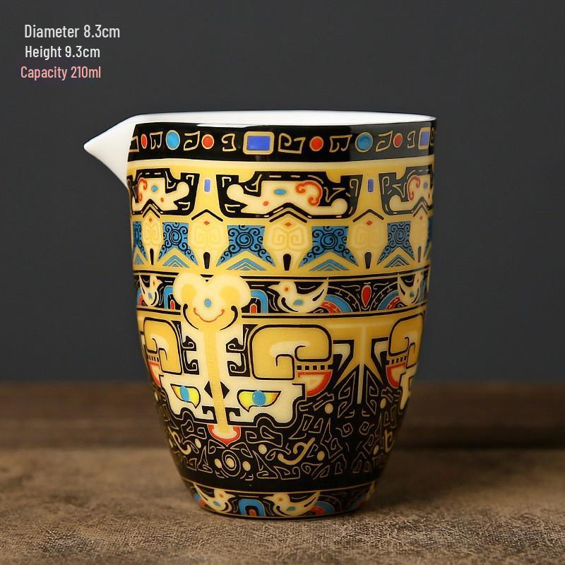 Thangka Jade Sancai Gaiwan Tea Set: High-End Kung Fu Style with Large Hand-Grip Bowl