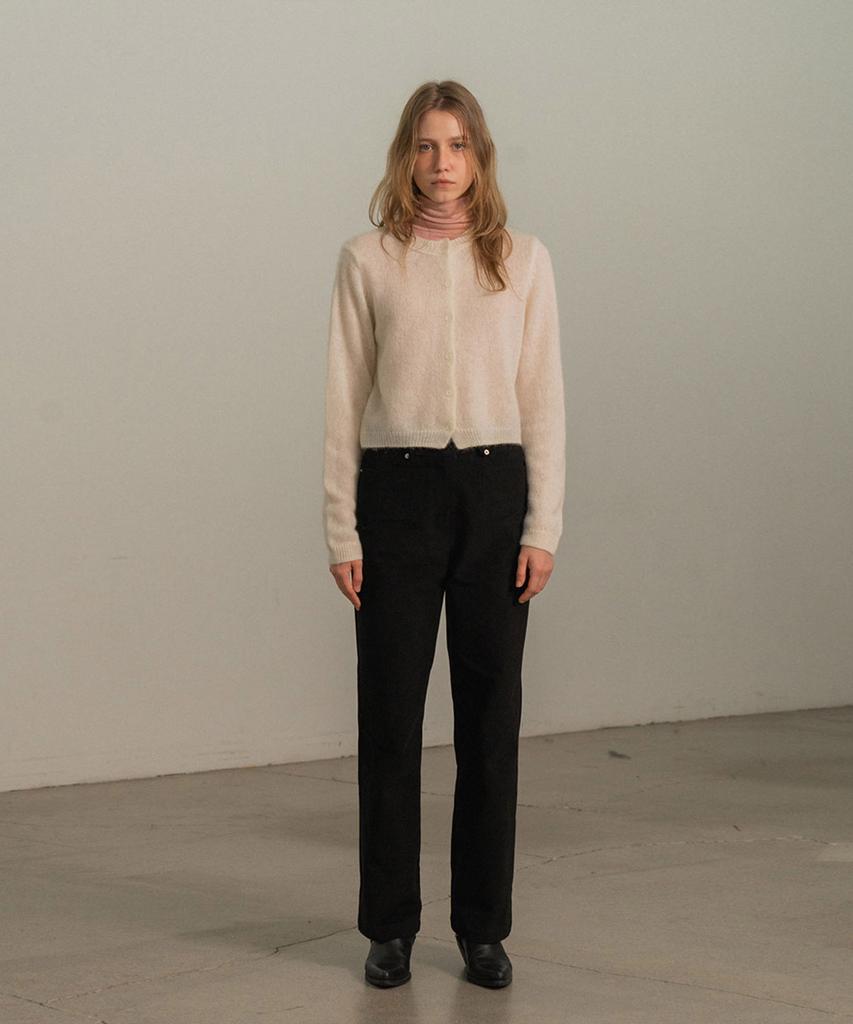 Mosyupamosyu Jane Straight Cotton Pants [Black]