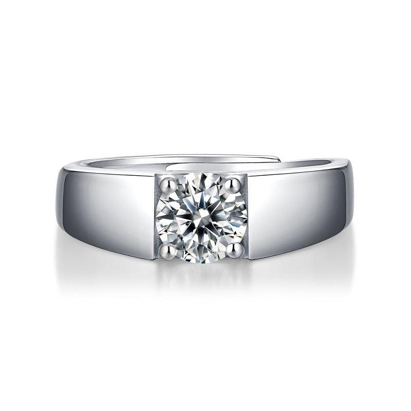 Nabest Ins Hot 925 Sterling Silver VVS Moissanite Diamond Ring Men Wedding Male Wedding Fine Jewelry Adjustable Mossanite Rings