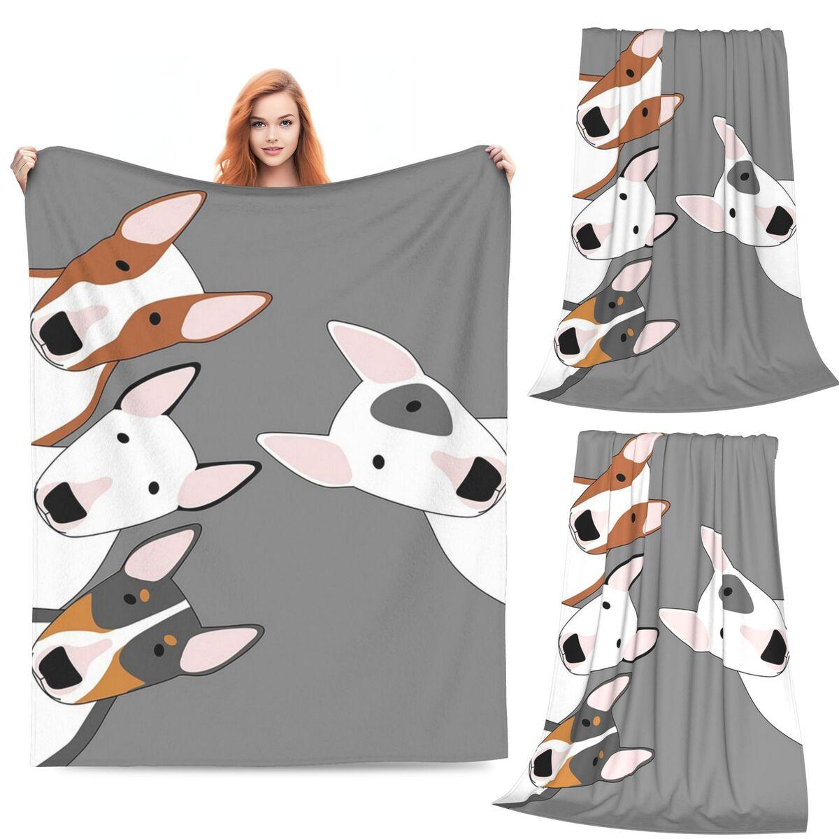Glasgow Bull Terrier Club Blanket Soft Warm Flannel Throw Blanket Plush for Bed Living room Picnic Travel Home Sofa Size: 75*100cm, Weight: 230 GSM