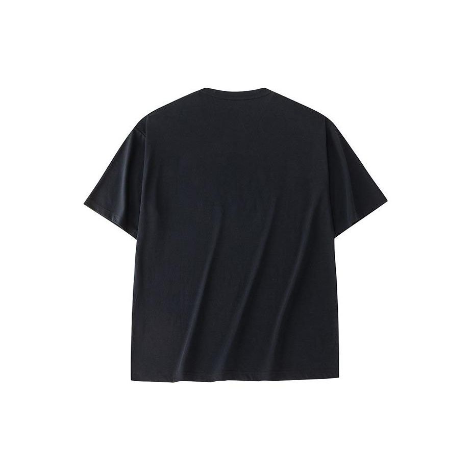 Anta Pánské ležérní tričko s potiskem loga, s krátkým rukávem a kulatým výstřihem, černé 952428114-6