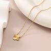 5PCS Clover Necklace Bracelet Earnail Ring 18K Gold Titanium Steel Women's Jewelry Set Set