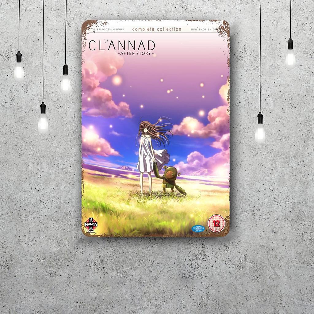 clannad cartoon Funny Bar Metal Sign Retro Plaque Vintage Sign Alcohol Drinker Pub Club Man Cave Kitchen Wall Decoration